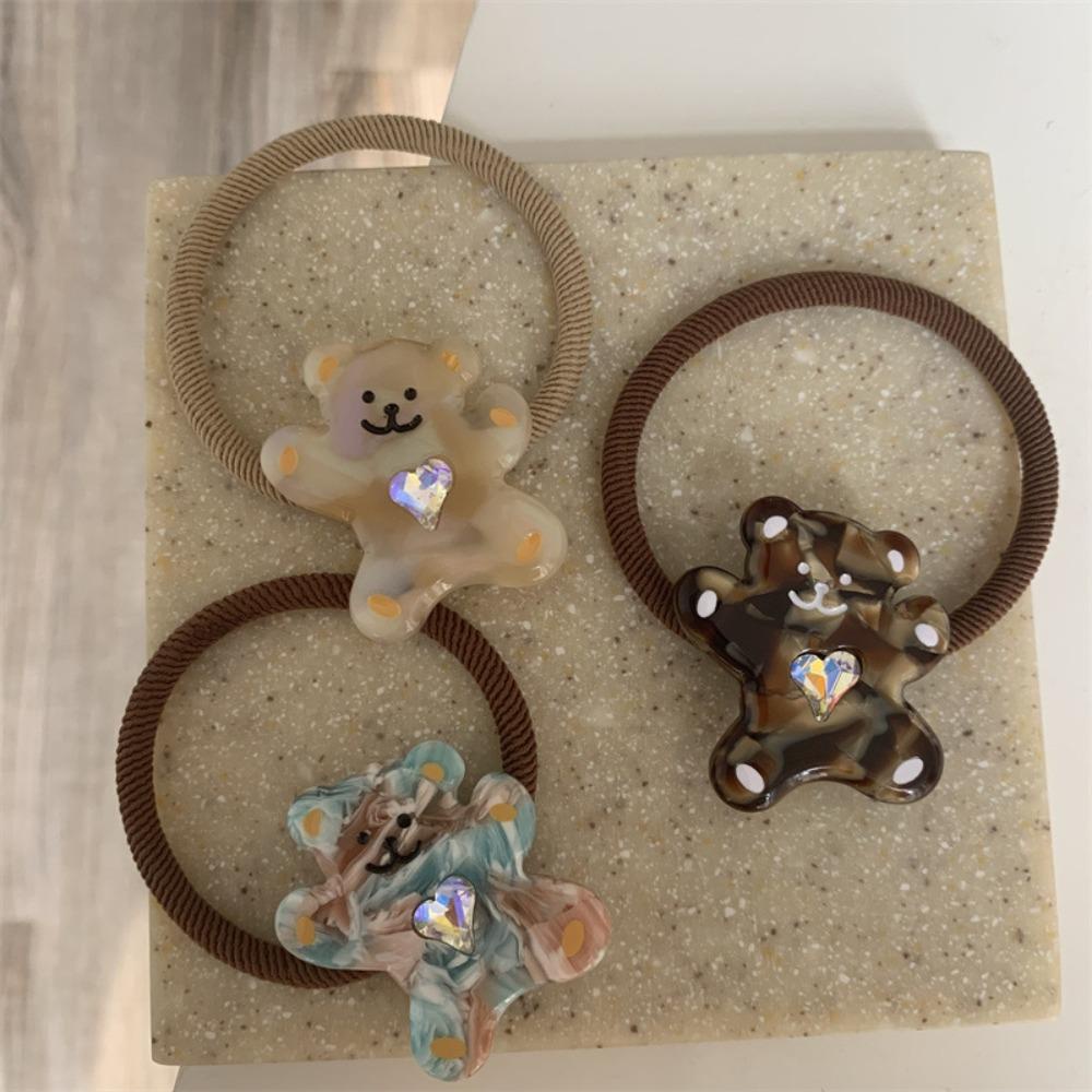 LOMBARD Dây Buộc Tóc Đuôi Ngựa Hình Gấu Hoạt Hình Dễ Thương Cho Nữ Giá Đỡ