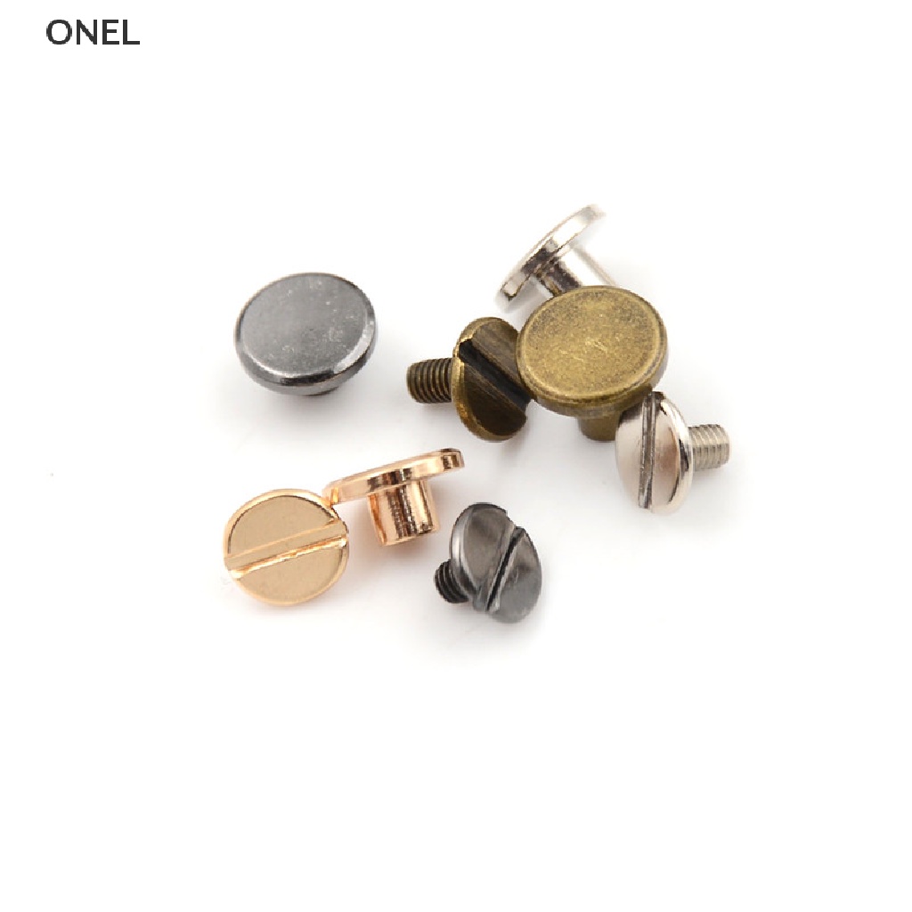 Set 10 Đinh Tán Đầu Dẹt Bằng Đồng Thau Chuyên Dụng Làm Thắt Lưng / Ví /