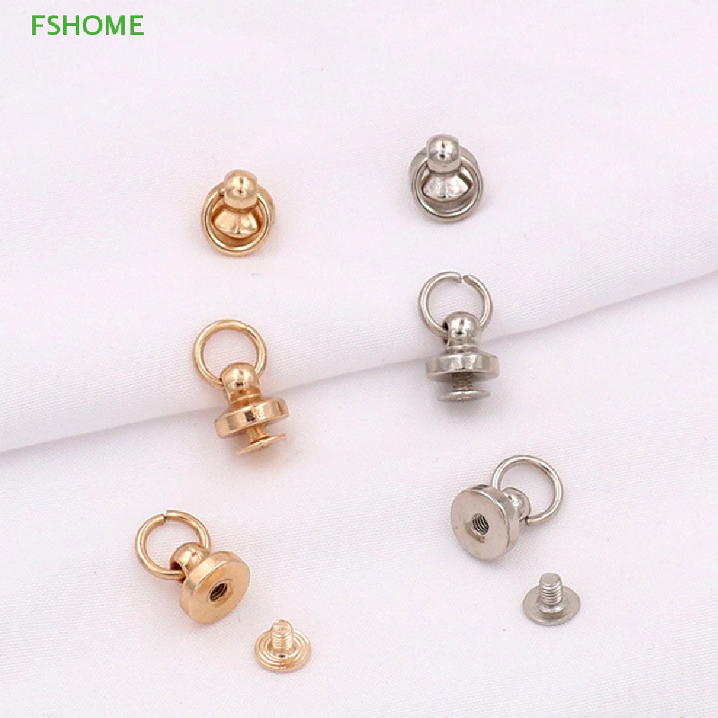 Fshome Set 10 Đinh Tán Đầu Tròn Chuyên Dụng Cho Vòng Cổ / Giày / Túi Da Mới
