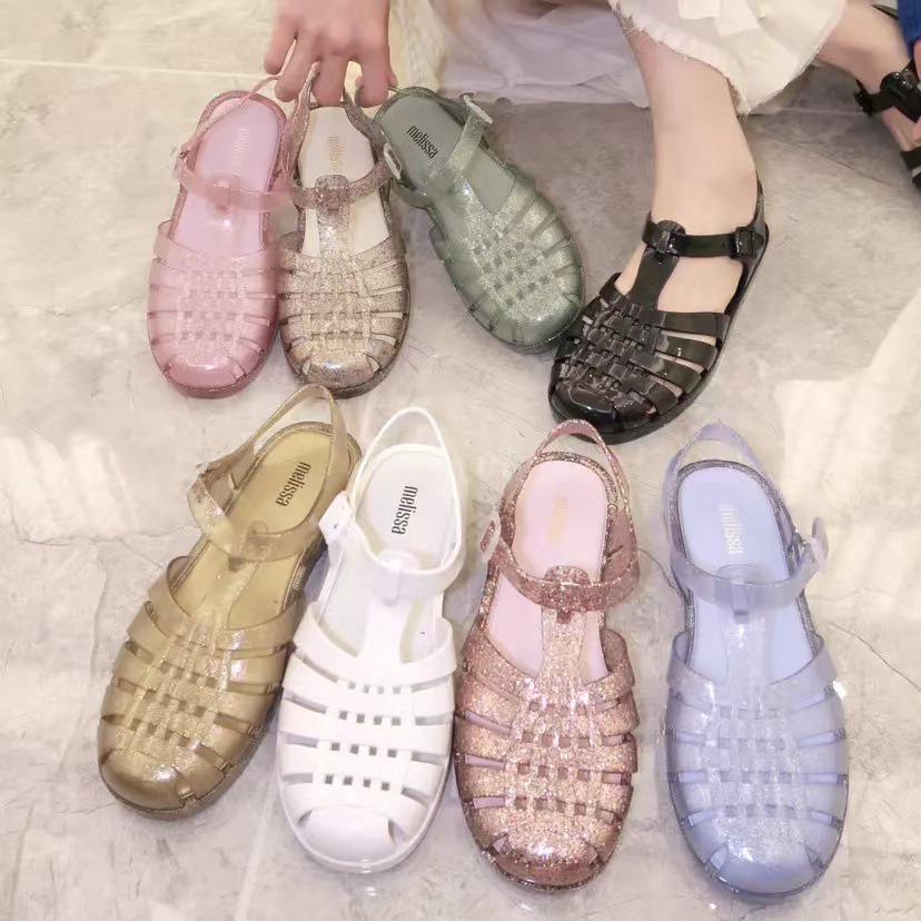 Giày Sandal Lưới Đế Bằng Hở Lỗ Phong Cách Mới 2022 melissa Cho Nữ melissa Roman