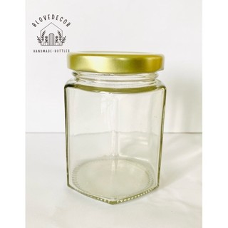 Hũ thuỷ tinh lục giác nắp thiếc