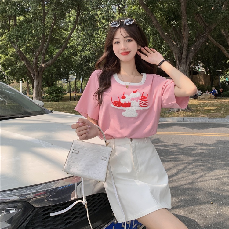 IELGYÁo Thun Tay Ngắn In Hình Dễ Thương Thời Trang Dành Cho Nữ