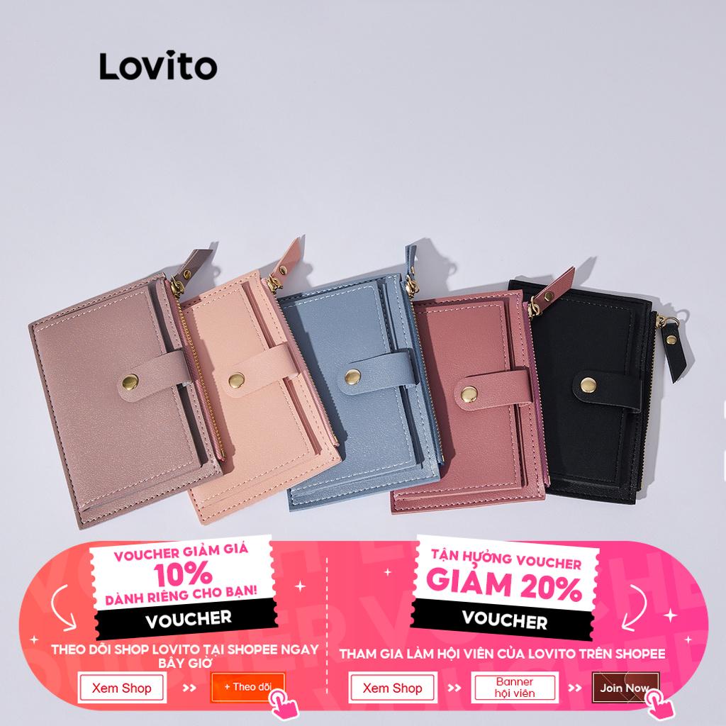 Túi nữ LOVITO bằng PU màu trơn kéo khóa thanh lịch L38BA29 (màu hồng)