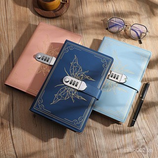 [Preferred good things] Retro password lock notebook simple password diary student notepad with lock thickened notebook stationery [2/8]]