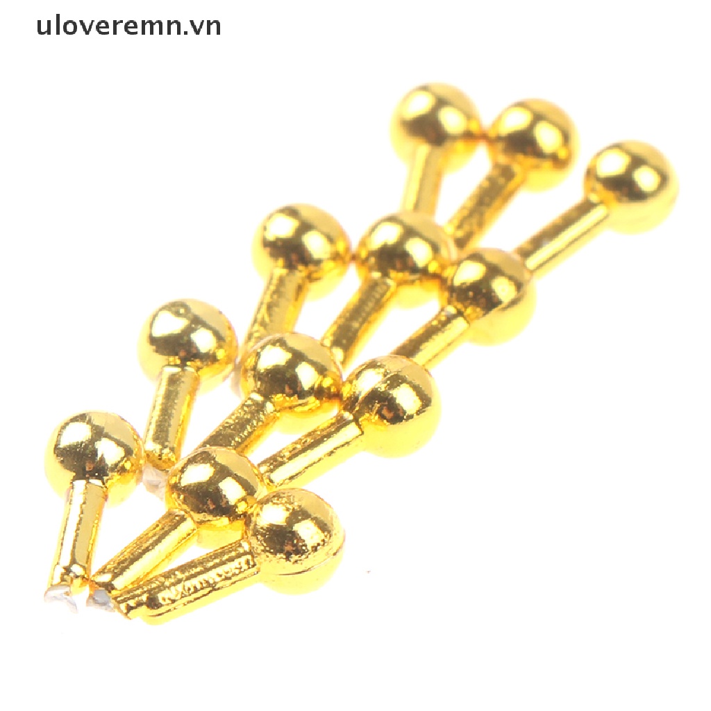 Set 12 Tay Nắm Ngăn Kéo Mini Màu Vàng Tỉ Lệ 1 / 12 Trang Trí Nhà Búp Bê