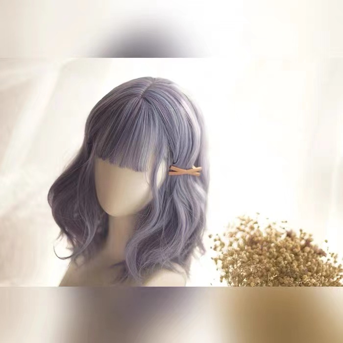 Bộ Tóc Giả Xoăn Ngắn Màu Trắng Hồng Nhạt Phong Cách Lolita Đáng Yêu Dành Cho Nam Nữ