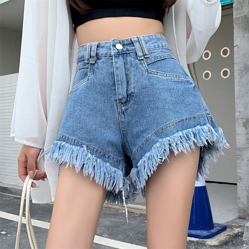 SUXI Quần Short Denim Dáng Chữ A Thiết Kế Đơn Giản Thời Trang Mùa Hè Cho Nữ
