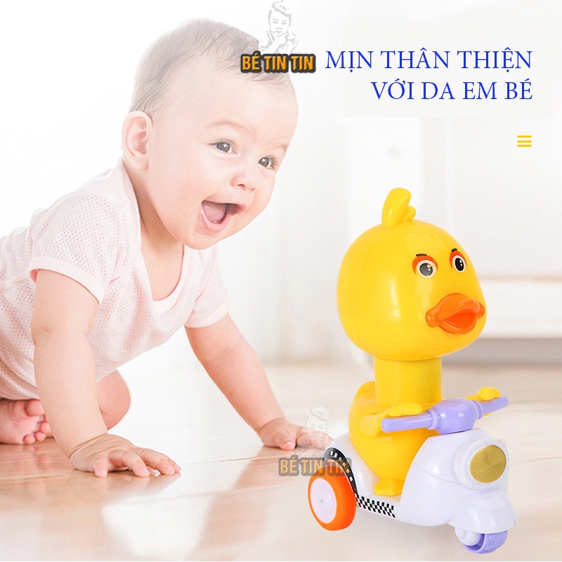 Combo Đồ chơi vịt chạy xe máy Vespa và Xe máy đồ chơi, xe đồ chơi Vespa có dây cót cho bé