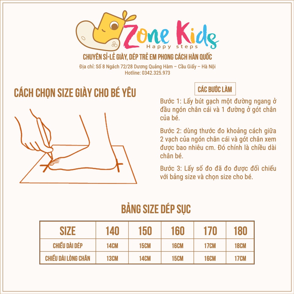 Dép sục siêu nhẹ, siêu êm cho bé gái bé trai Zonekids - S01
