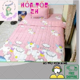 Bộ ga kèm 2 vỏ gối cotton poly hcm,1m6x2m,1m8x2m
