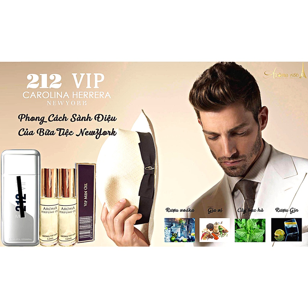 Nước Hoa Pháp Aroma Vip Men Cao Cấp Lịch Lãm Sang Trọng - 12ml
