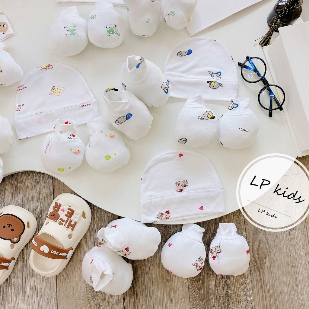 Set mũ + Bao Tay+ Bao Chân cho bé