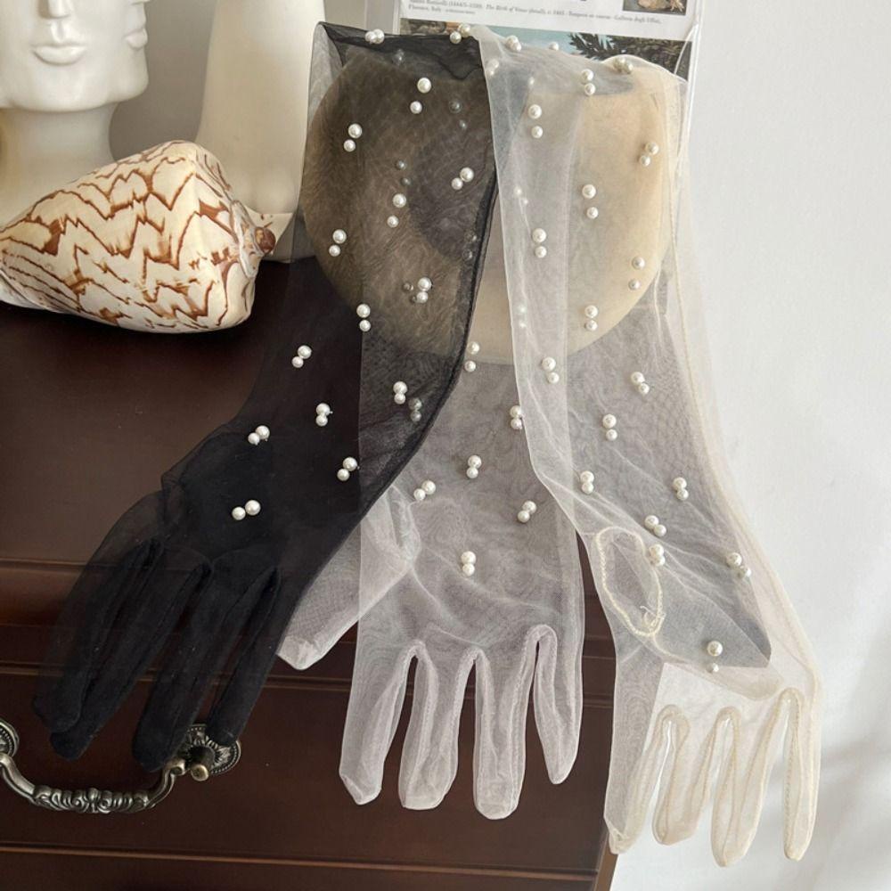 Găng Tay Lưới Hóa Trang Cho Cô Dâu