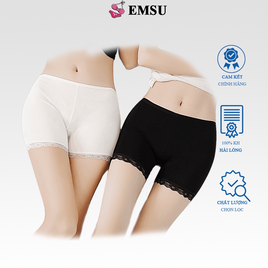 Quần mặc trong váy, quần lót bảo hộ cotton su có viền ren co dãn ôm sát. SIZE chuẩn