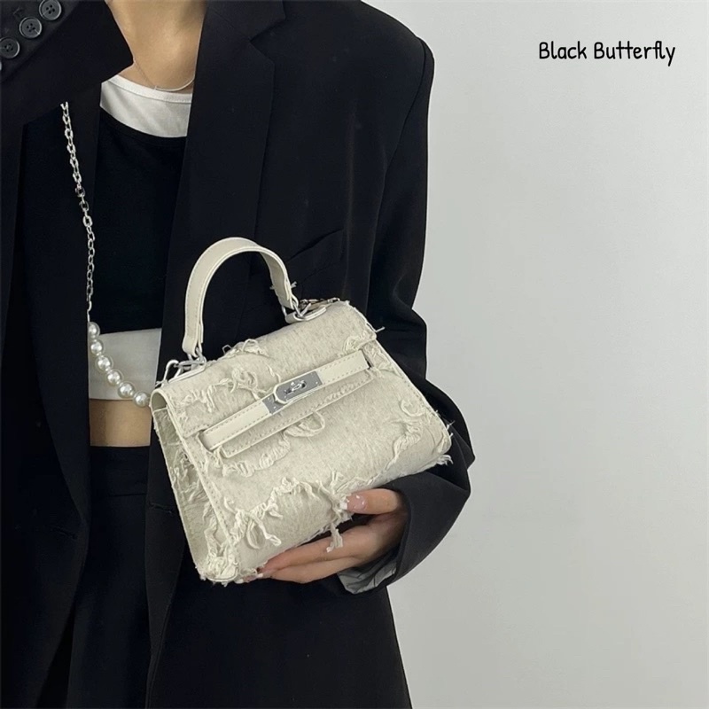 Túi đeo chéo cá tính dây ngọc Butterfly