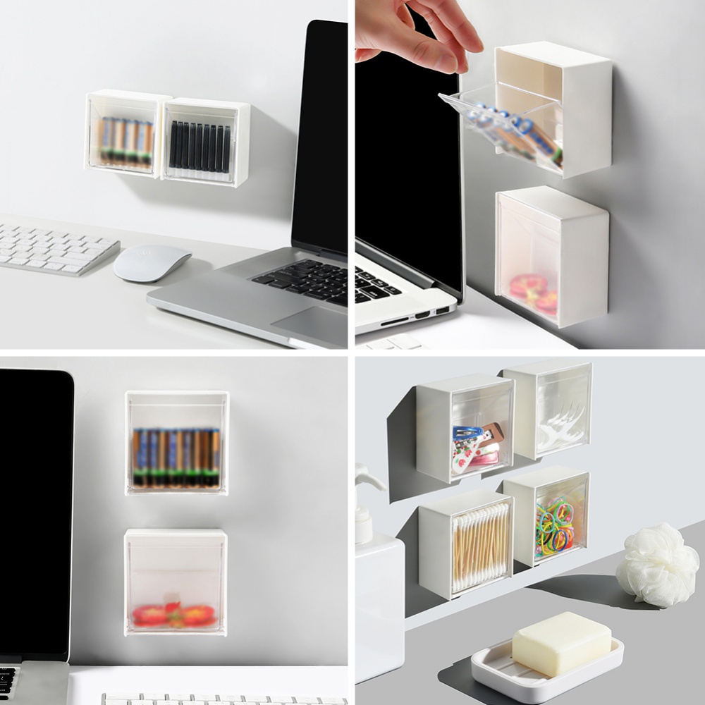 Hộp Đựng Bông Tẩy Trang Gắn Tường Đơn Giản Dễ Lắp Đặt Giá Đỡ