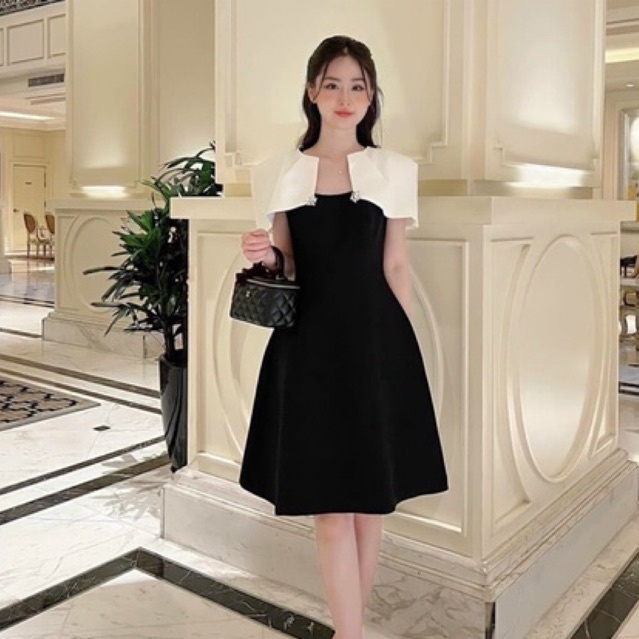 Đầm dự tiệc By Juvénile thiết kế dáng xoè phối màu che khuyết điểm tay cực sang chảng, phù hợp đi chơi, đi tiệc V131