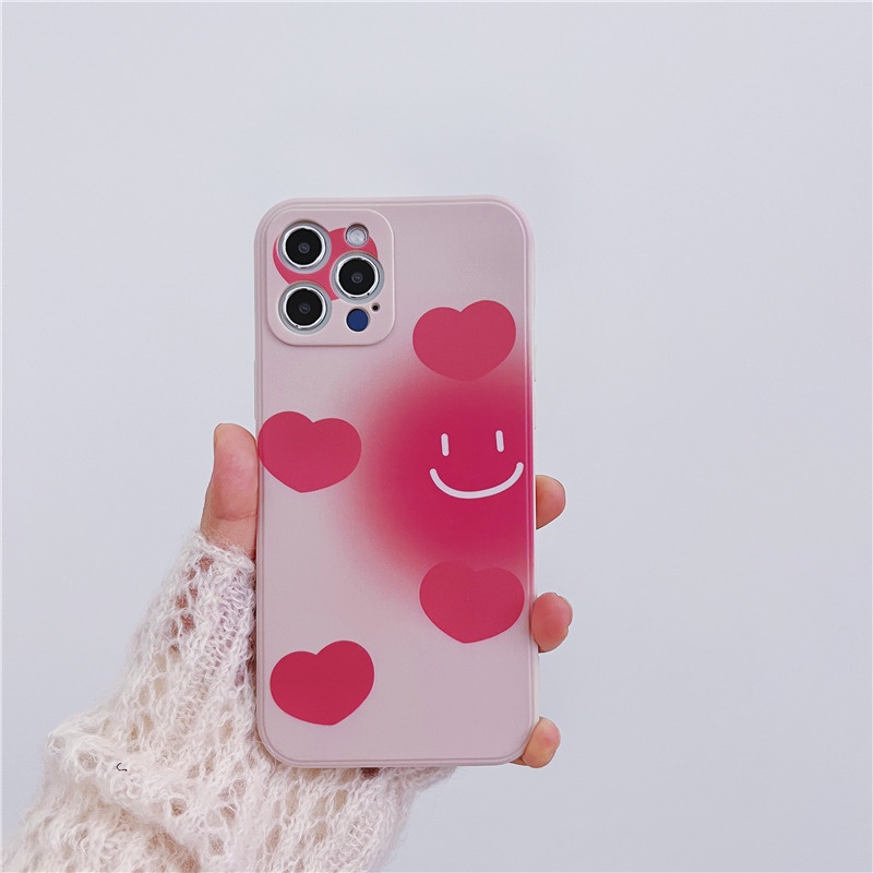 Ốp Điện Thoại Mềm Họa Tiết Trái Tim Màu Hồng/Tím Cho Xiaomi POCO X3 NFC M3 Pro Redmi 10 9 9A 9i 9C Note 10 8 9 9S Pro 4G