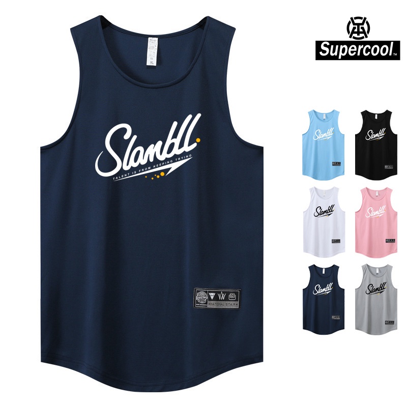 #SupercooL# Áo Thun Ba Lỗ Thể Thao Nam Big Size áo Bóng Rổ Gym Phong Cách âu Mỹ Tank Top Vải Thoáng Thun Lạnh PE Co Nhanh Khô Cao Cấp Phối Lưới Thông Thoáng Co Giãn Thương Hiệu In Họa Tiết Nhiều Màu Chuẩn Form Chạy Bộ Chuyên Thể Dục Xe đạp đi Biển