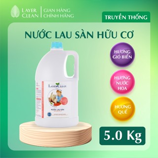 Nước lau sàn Layer Clean hữu cơ an toàn cho bé  can 5 lít hương gió biển, hương quế, hương nước hoa