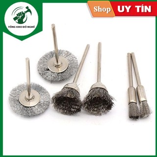 Chổi đánh bóng, đánh gỉ cho máy mài trục 3mm _ tkdn