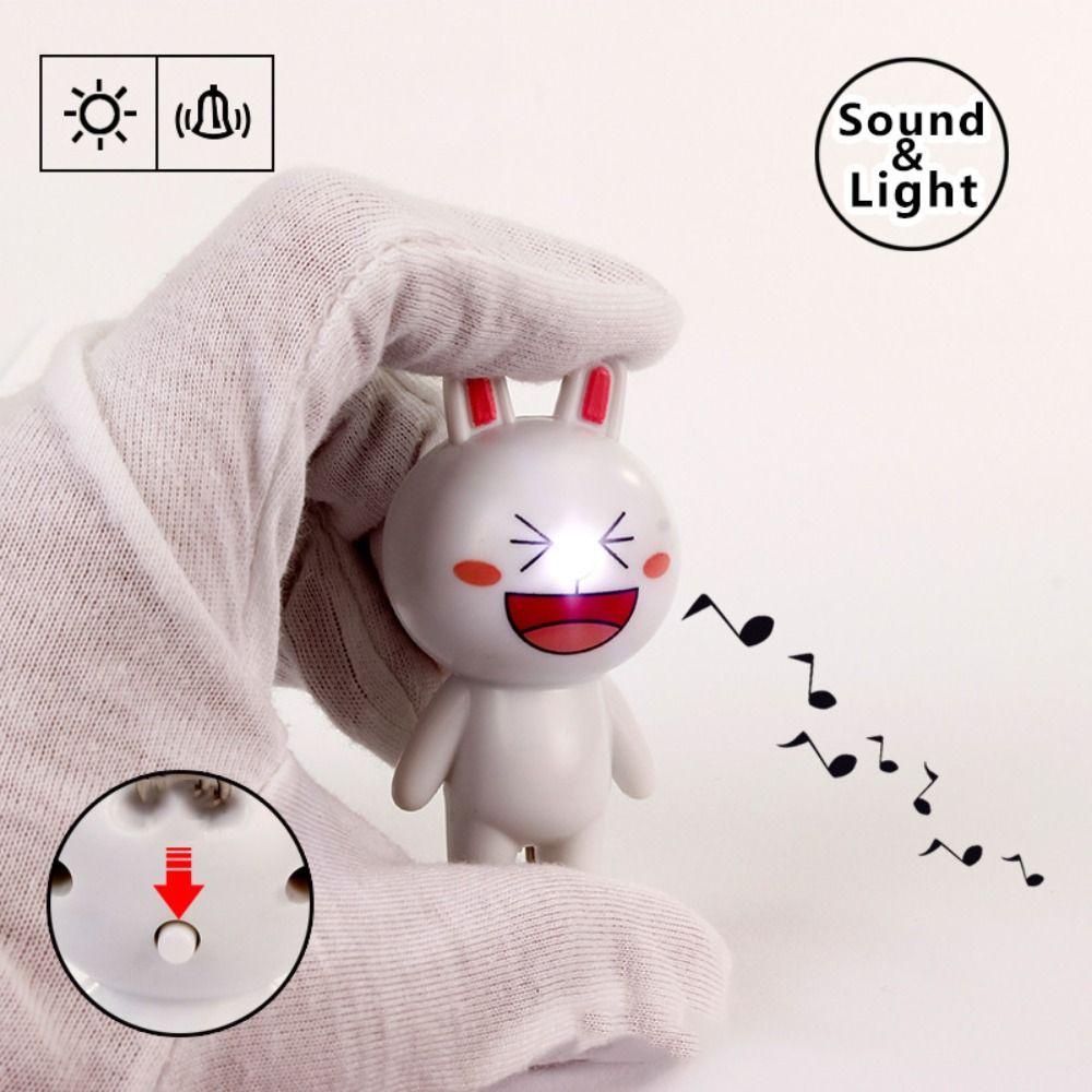 DARNELL 1 Móc Khóa Thỏ Có Đèn Led Hoạt Hình Dễ Thương