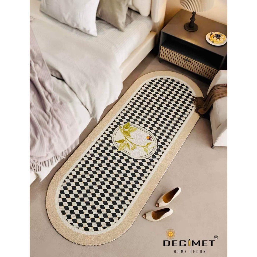 Thảm lông trải sàn trang trí nhà cửa, phòng ngủ, thảm chùi chân, lau chân mềm mịn, decor nhà cao cấp 50x120cm
