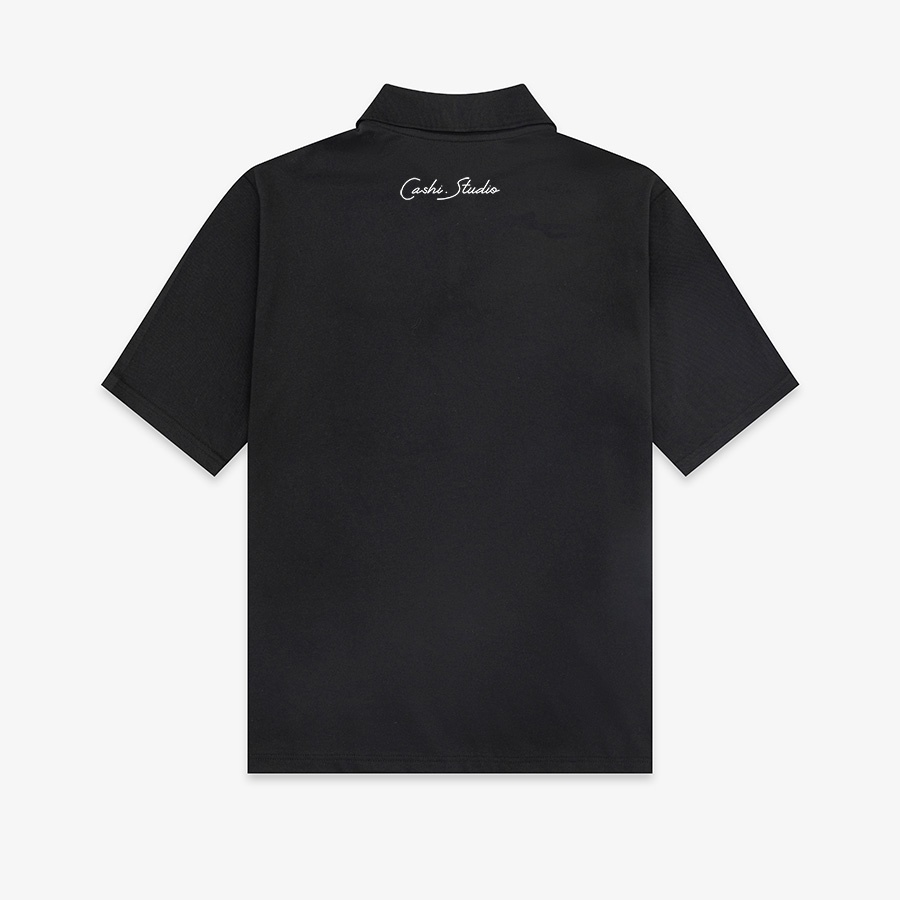 Áo Polo Cashi Unisex Nam Nữ Hợp Thời Trang, Form Rộng 100% Cotton, 2 Màu Trắng/Đen