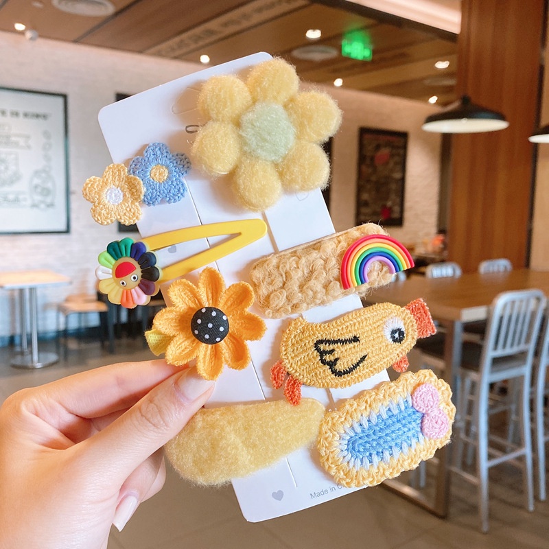 Set kẹp tóc vải bông cute dễ thương phong cách hàn quốc cho bé gái