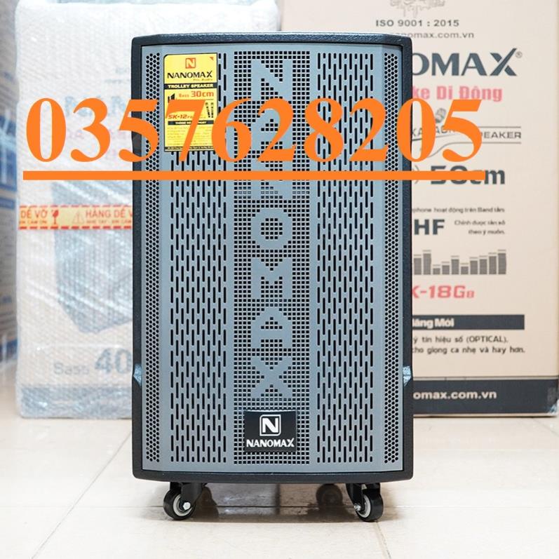 Loa Kéo Karaoke Nanomax Bluetooth SK-12F6 Tặng 2 Mic Đọc Được Usb Thẻ Nhớ Công Suất 360w Có Bánh Xe Cao cấp