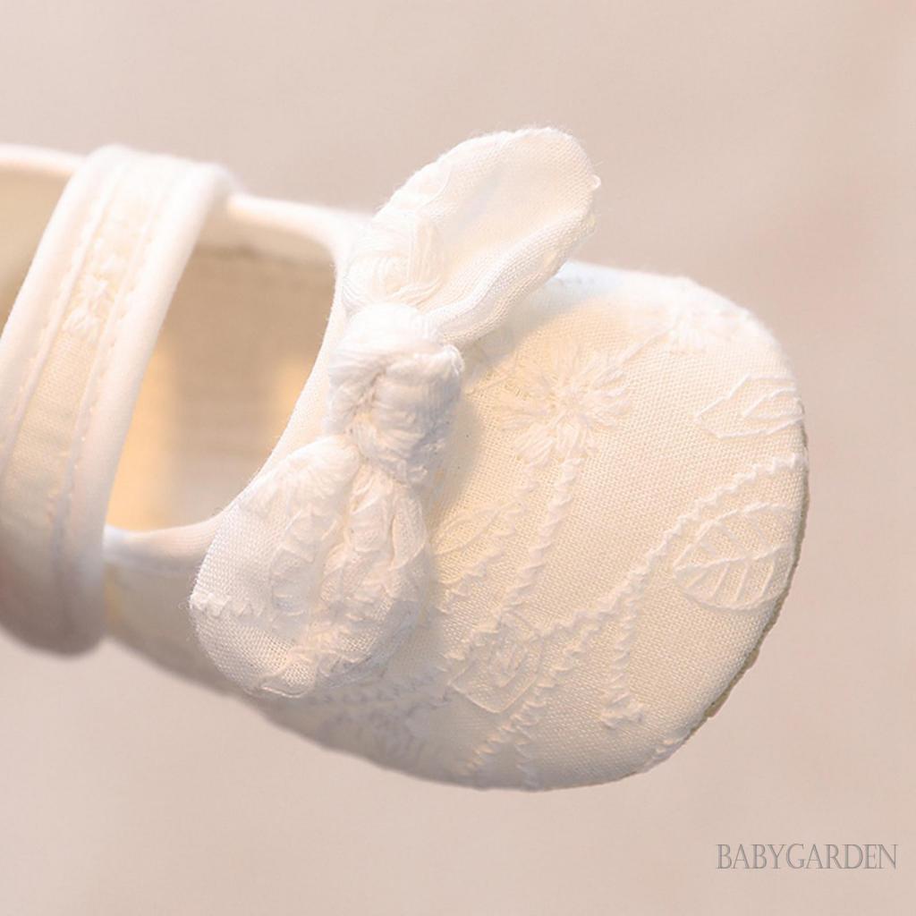 Giày Công Chúa Đế Mềm Chống Trượt Đính Nơ Ren Dễ Thương Cho Bé Gái