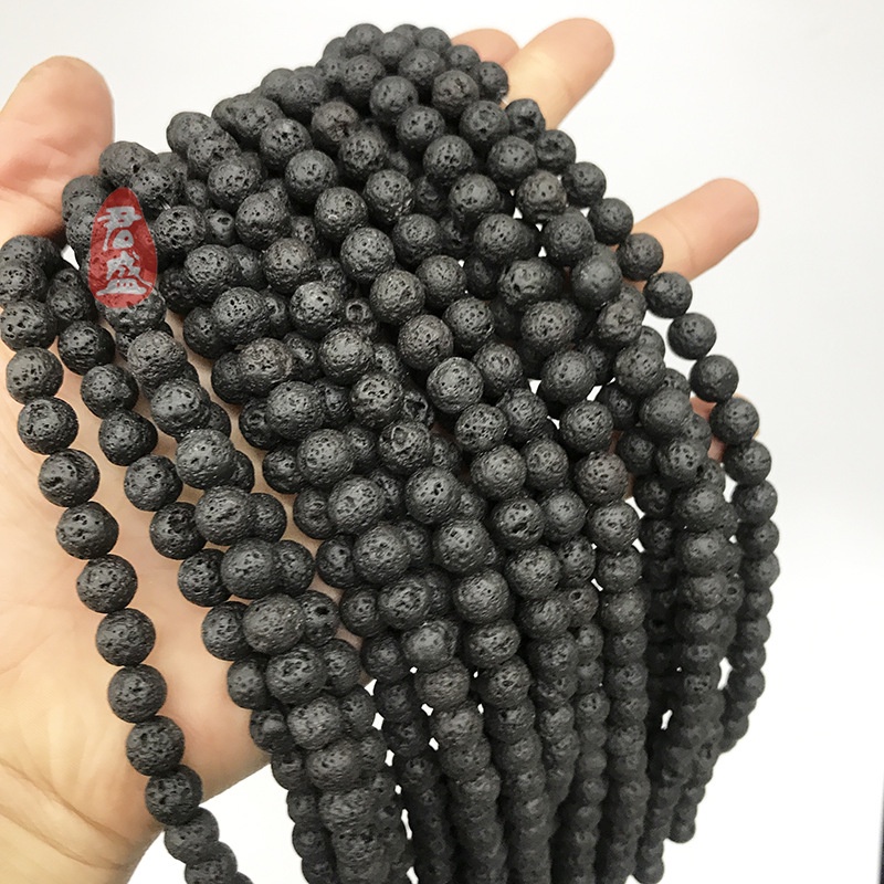 Hạt Đá Núi Lửa Tròn Tự Nhiên Aaa Dùng Làm Trang Sức diy