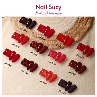 Sơn gel AS móng tay tone đỏ cam đỏ tươi đỏ đô NAIL SUZY mã JH 15ml