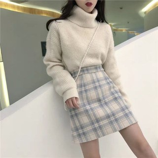 [ORDER+ẢNH THẬT] Chân váy dạ ngắn chữ A kẻ ô ulzzang siêu xinh ❤
