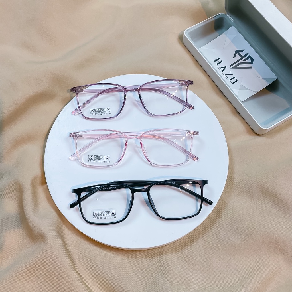 Mắt Kính Gọng Cận Dẻo Hàn Quốc Form Vuông Lyly Tr1735 K689 Kiểu Dáng Trẻ Trung Hiện Đại - Hazo