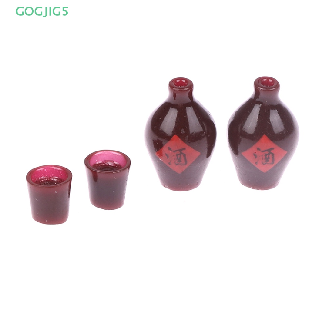 Set 4 Chai Thủy Tinh Đựng Rượu Mini Trang Trí Nhà Búp Bê DIY