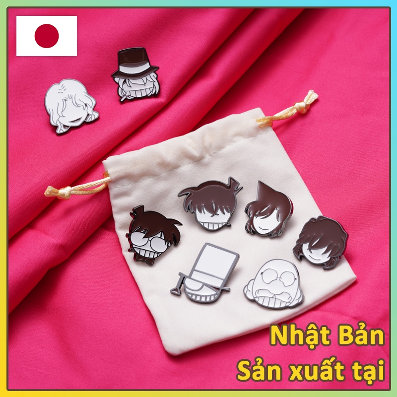 Detective Conan Haibara kid gin ran shinichi Syuichi Huy hiệu kim loại trâm