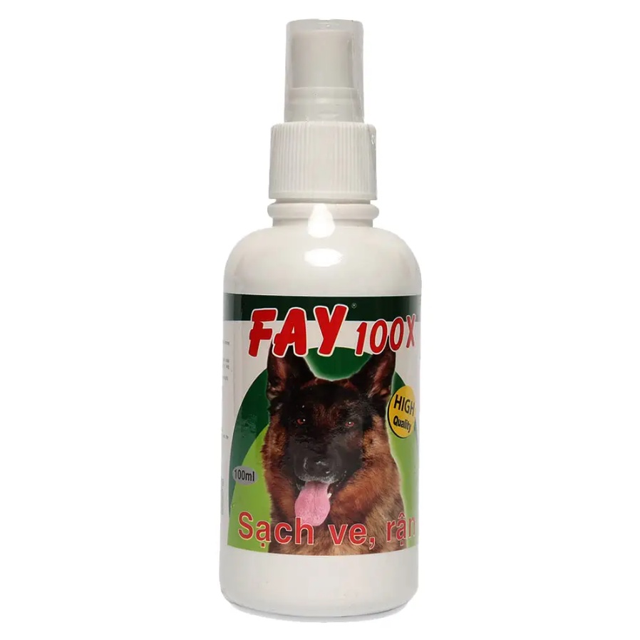 CHAI XỊT LÀM SẠCH VE RẬN BỌ CHÉT CHO THÚ CƯNG CHÓ MÈO Fay 100X Chai 100ml Xuất xứ Việt Nam