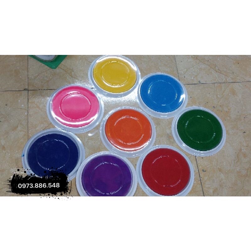 Đĩa màu bàn tay, màu vân tay cho bé tạo hình