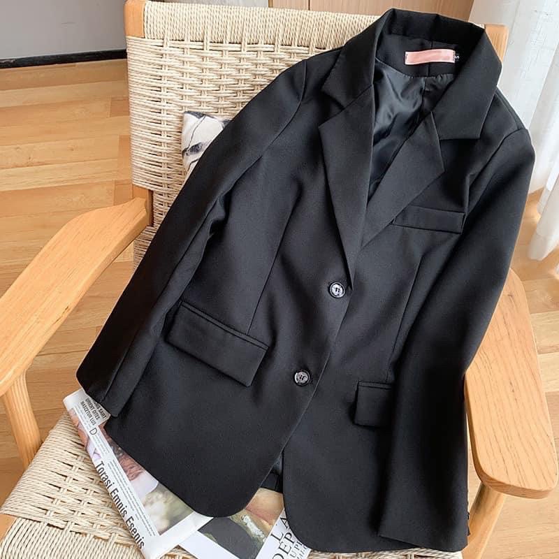 Áo blazer Xẻ Tay sang chảnh trơn Khoác Dạ Dáng Dài - dáng suông rộng trượt vạt bầu dáng rộng- áo khoác vét