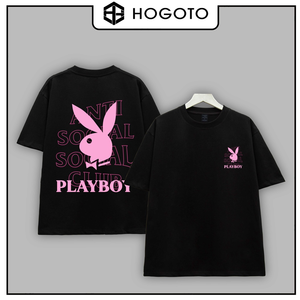 Áo thun 100% ANTI Thỏ Playboy Hogoto shop , Áo thun unisex nam nữ from rộng oversize chất liệu 100% cotton