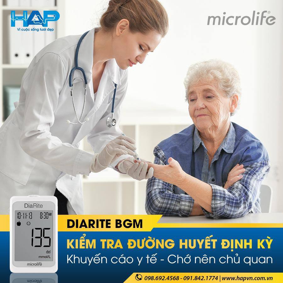 Máy Đo Đường Huyết Microlife Diarite BGM | Cho Kết Quả Chính Xác 5 Giây, Bảo Hành Chính Hãng 8 Năm