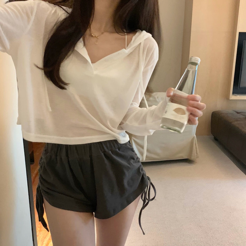 Áo Thun Thể Thao Tay Dài Chống Nắng Vải Lụa Lạnh Trong Suốt Nhanh Khô Thời Trang Cho Nữ 30217