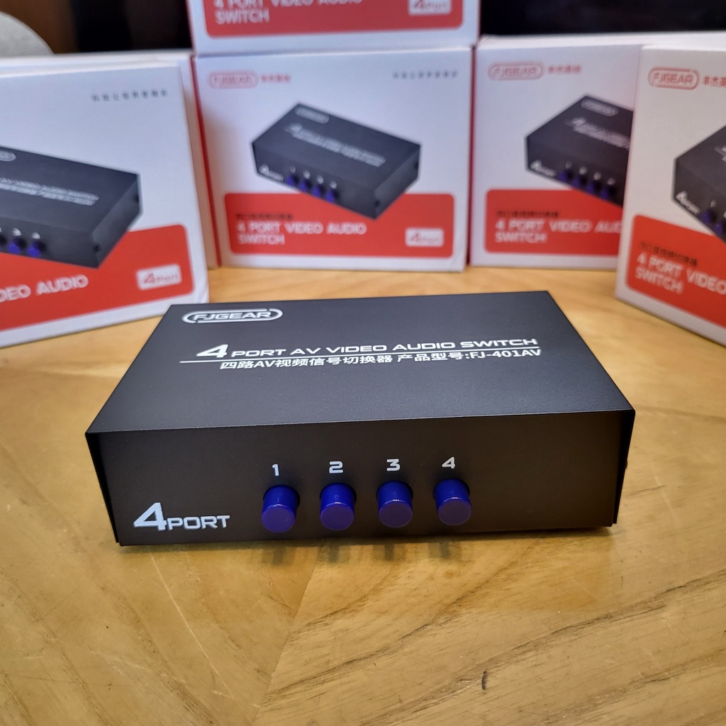 Bộ chia tín hiệu AV Video  1 đường vào 4 đường ra hoặc 4 đường vào 1 đường ra Hộp chia AV 1 ra 4 hoặc 4 vào 1