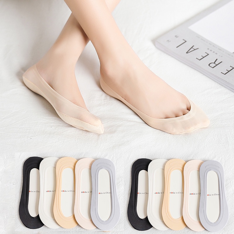 Vớ Thuyền Thể Thao Ngắn Mỏng Mềm Màu Trơn Đơn Giản Chống Trượt Cho Nữ