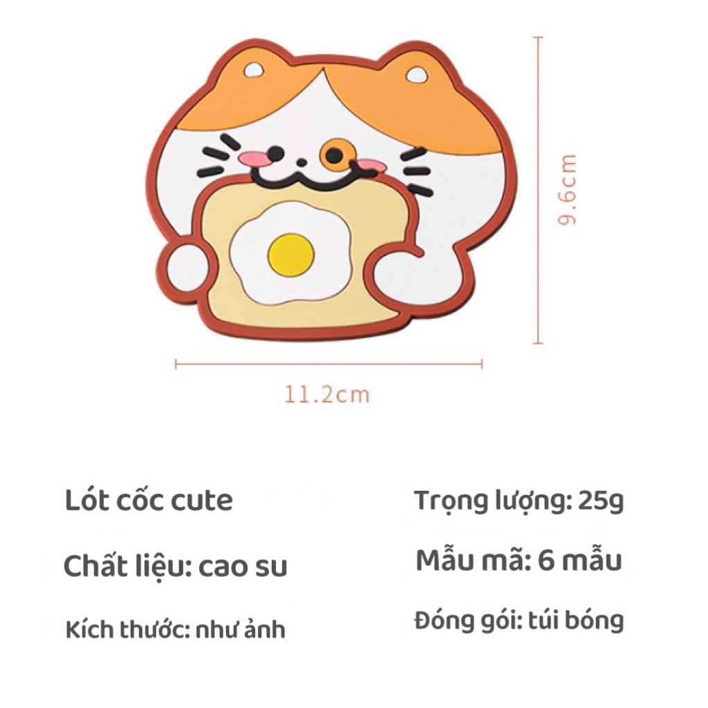 Miếng lót nồi xoong cách nhiệt cực tốt - Đế lót cốc, ly nhiều hình siêu cute - Quà tặng xinh giá cực rẻ