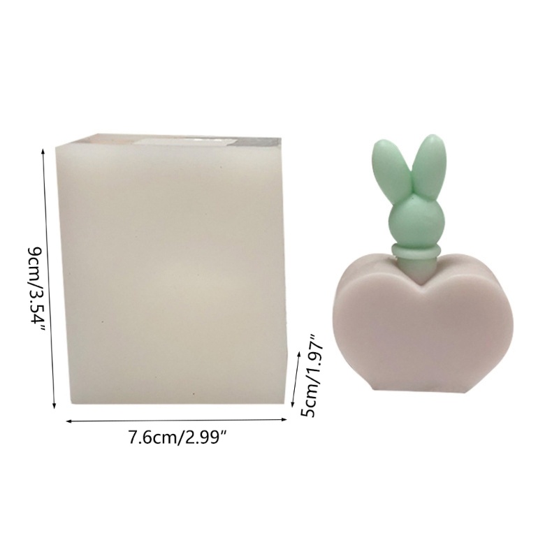 Khuôn Silicone Làm Thạch Cao Hình Thỏ 3D DIY