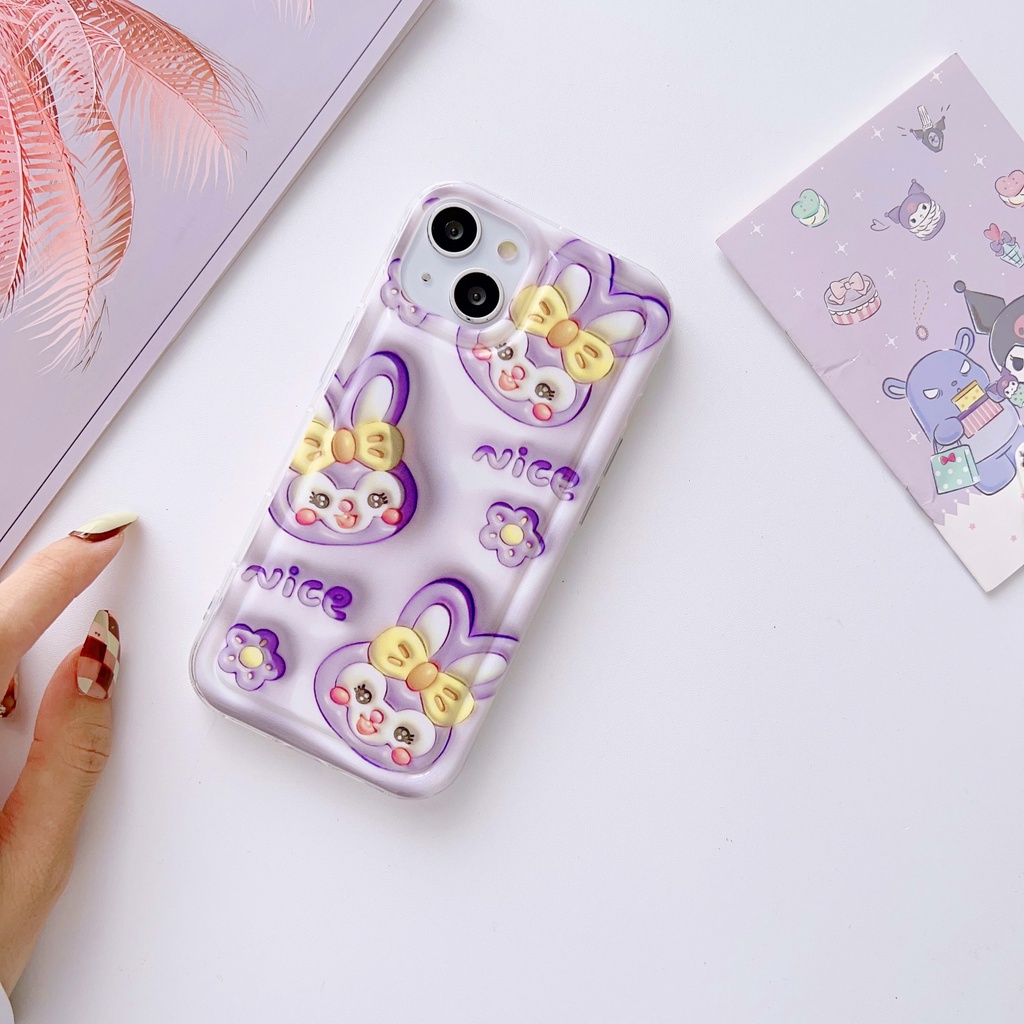Ốp Điện Thoại Chống Sốc Họa Tiết Kuromi Và Stellalou Dễ Thương Dành Cho iPhone 14 / 13 / 12 / 11 / X / 8 / 7P