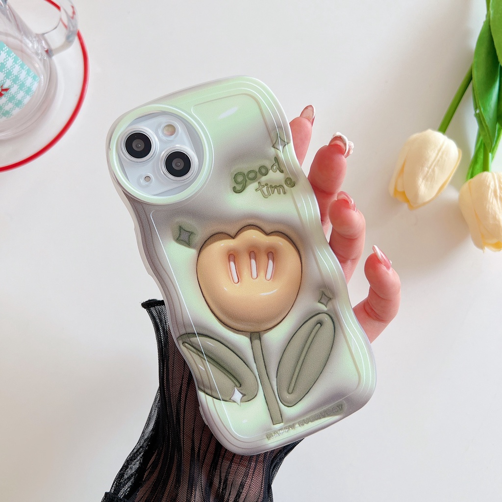 Ốp lưng Oppo Reno 8t 7z 8z 8 7 6 5 4 3 A94 A93 F11 Pro F9 Pro F1s F7 F5 Youth F3 A91 3D flower silica gel Wave edge soft phone case