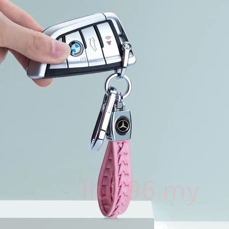 Móc Khóa Da Cừu Phối Hợp Kim In Logo Mercedes-Benz Thời Trang